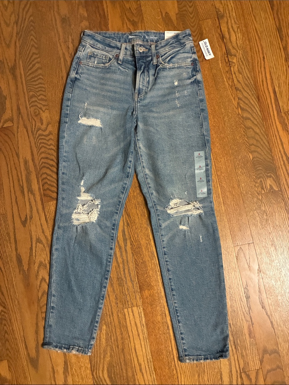 Old Navy Light Blue Distressed straight Jeans